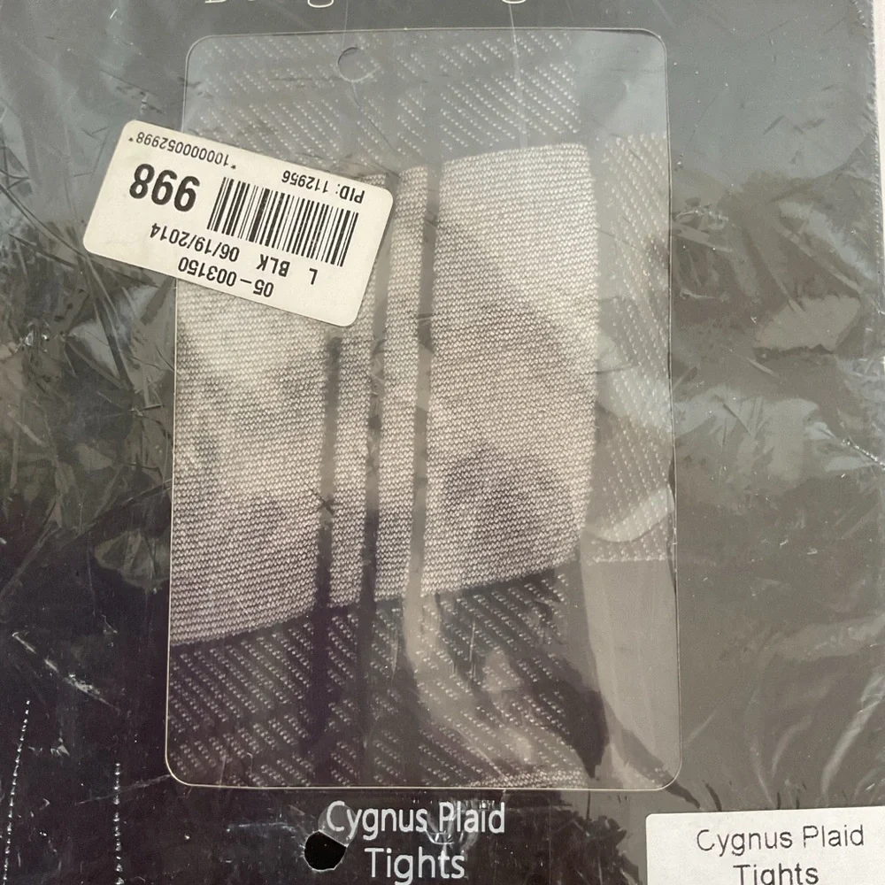 Pamela Mann Silky Cygnus Plaid Tights size large NWT